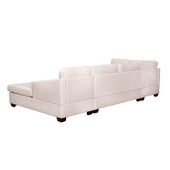 Modern Large U-Shape Sectional Sofa, Double Extra Wide Chaise Lounge Couch - Beige