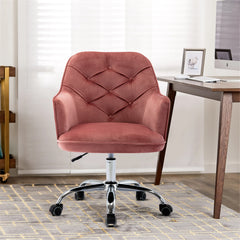Modern Velvet Swivel Shell Chair - Pink Red