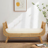 Boho Chic Bench with Cushion - Natural