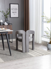 Contemporary Designed Fabric Upholstered Accent/Dining Chair /Barrel Side Chairs (Set of 2) - Grey
