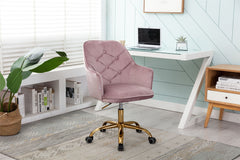 Velvet Swivel Shell Chair - Light Pink