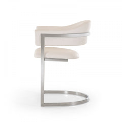 Contemporary White Leatherette Dining or Accent Chair