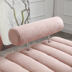 53.2" Width Modern 2 Seater Sofa Bench with Gold Metal Legs - Pink Rose