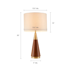 Triangular Table Lamp - Brown & Gold