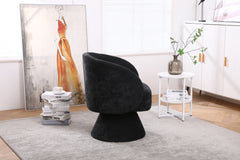 Swivel Accent Chair Armchair in Fabric - Black