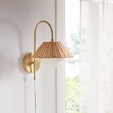 Laguna Rattan Weave Wall Sconce - White