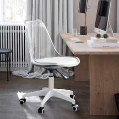 Modern Adjustable 360 °Swivel Chair with Wheels - Transparent Color