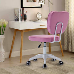 Office Desk Chair Bling Desk with Wheels 360° - Purple Pink