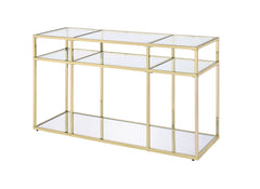 Uchenna Sofa Table, Clear Glass & Gold Finish