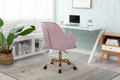 Velvet Swivel Shell Chair - Light Pink