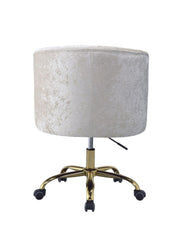 Elegant Velvet Office Chair - Vintage Cream & Gold