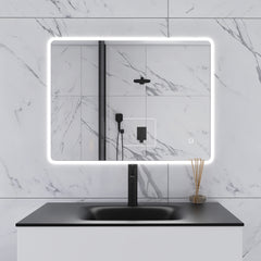 Large Rectangular Frameless Wall-Mount Anti-Fog LED Light Bathroom 32x24in
