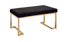 Modern Bench - Black Fabric & Champagne