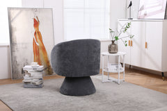Swivel Accent Chair Armchair, Round Barrel Chair in Fabric - Dark Grey