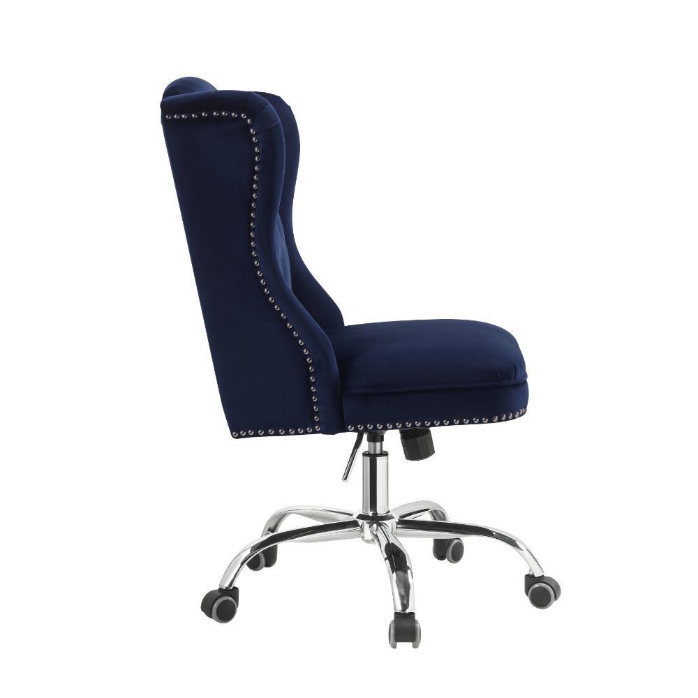 Elegant Office Chair - Midnight Blue Velvet