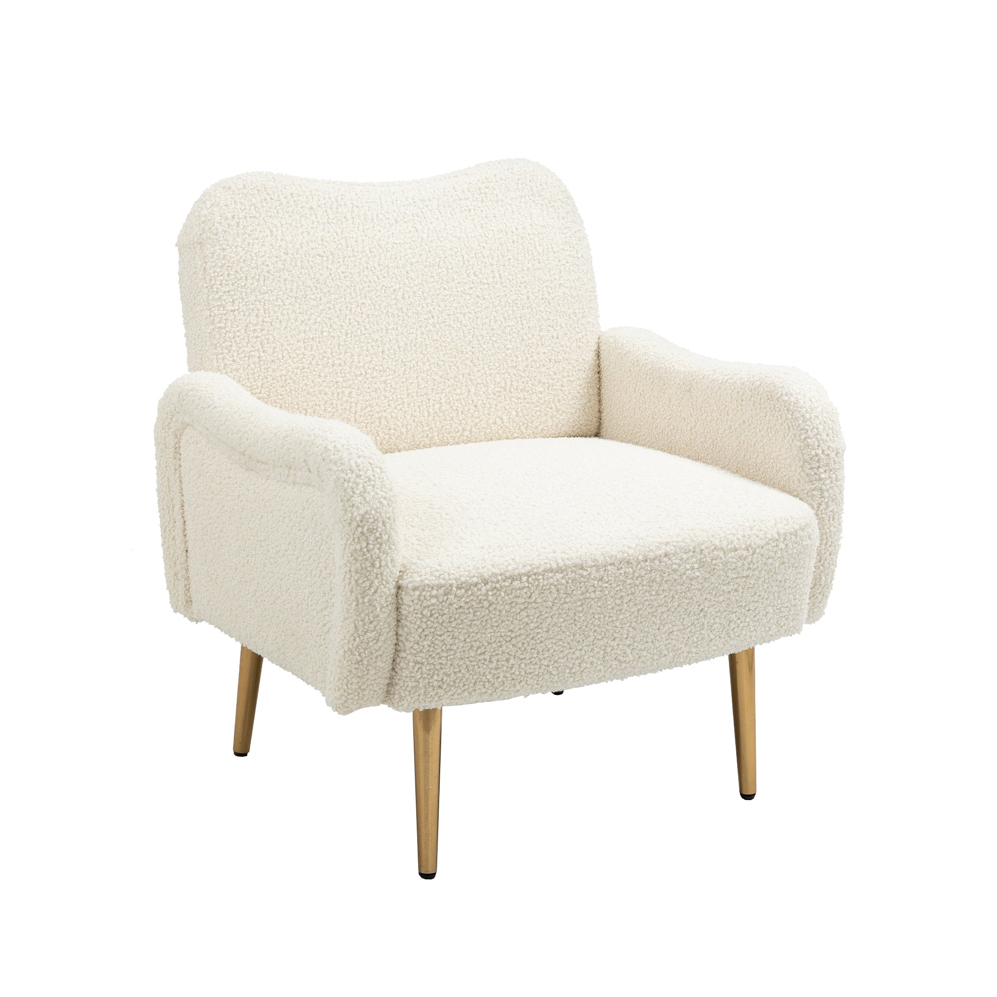 Teddy Accent Chair with Metal Feet - White