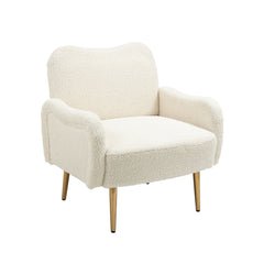 Teddy Accent Chair with Metal Feet - White