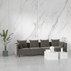 Sectional Sofa modular Couch L Shape with Pillows - Camel