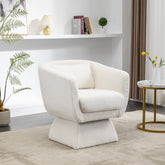 28" W Swivel Accent Chair and Comfy Accent Sofa Chair, 360 Degree Club Chair, Leisure Chair for Bedroom Living Room Lounge Hotel Office - Ivory Boucle