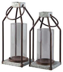 Cosy Gray/Black Casual Lantern (Set of 2)