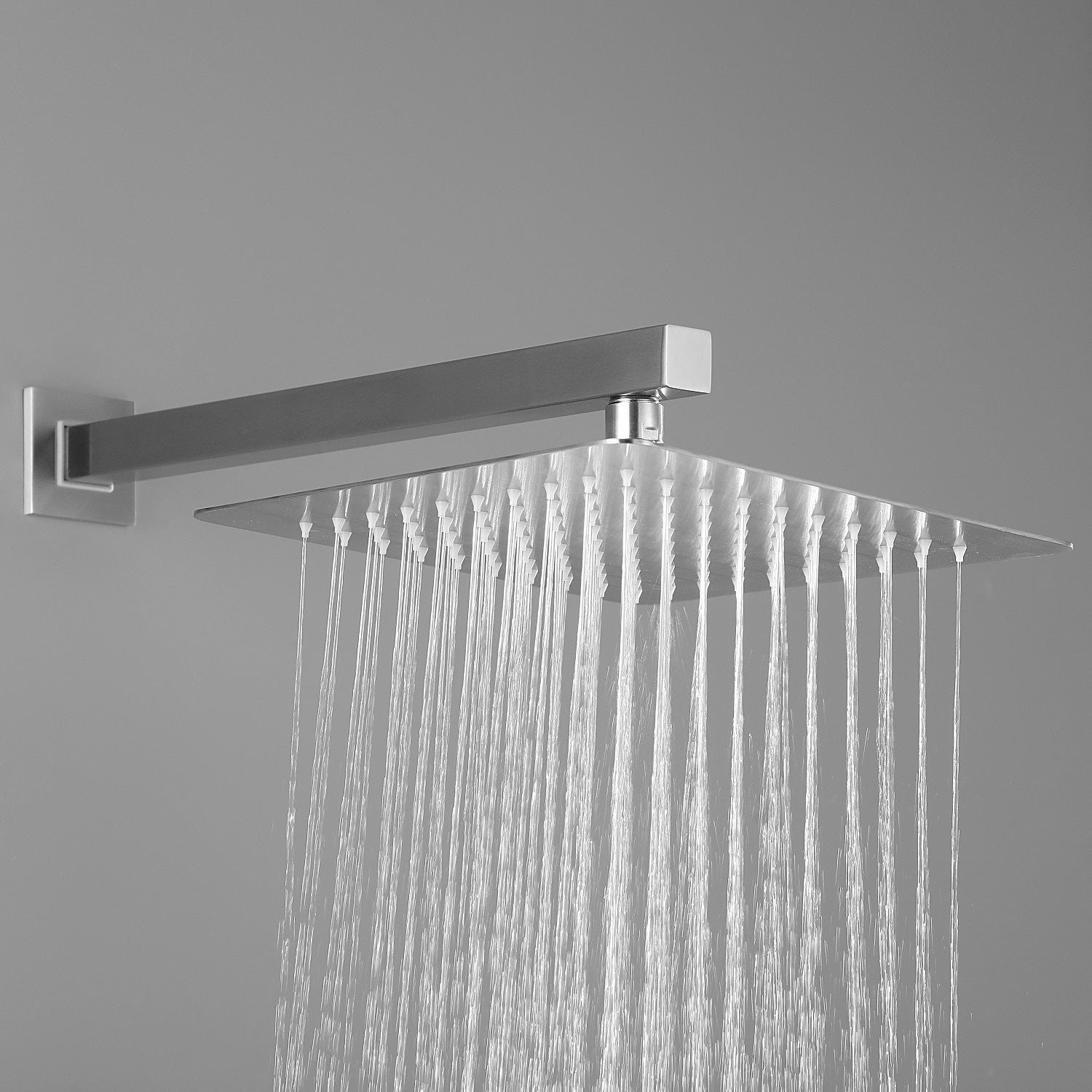 10 inch Shower Head Bathroom Luxury Rain Mixer Shower Complete Combo Set Wall Mounted - Brushed Nickel