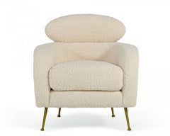 Altura Modern Faux Fur Lounge Chair - White