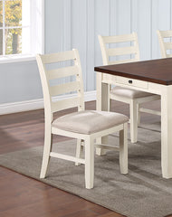 White Classic 2pcs Dining Chairs Set - White