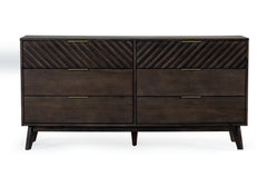 Mid-Century Rustic Dark Acacia Dresser