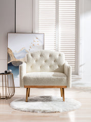 Accent Chair with Rose Golden feet - White Teddy