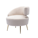 Barell Accent Chair - White with Golden feet