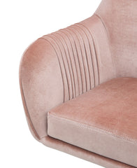 Romantic Office Chair - Pink Peach Velvet & Chrome