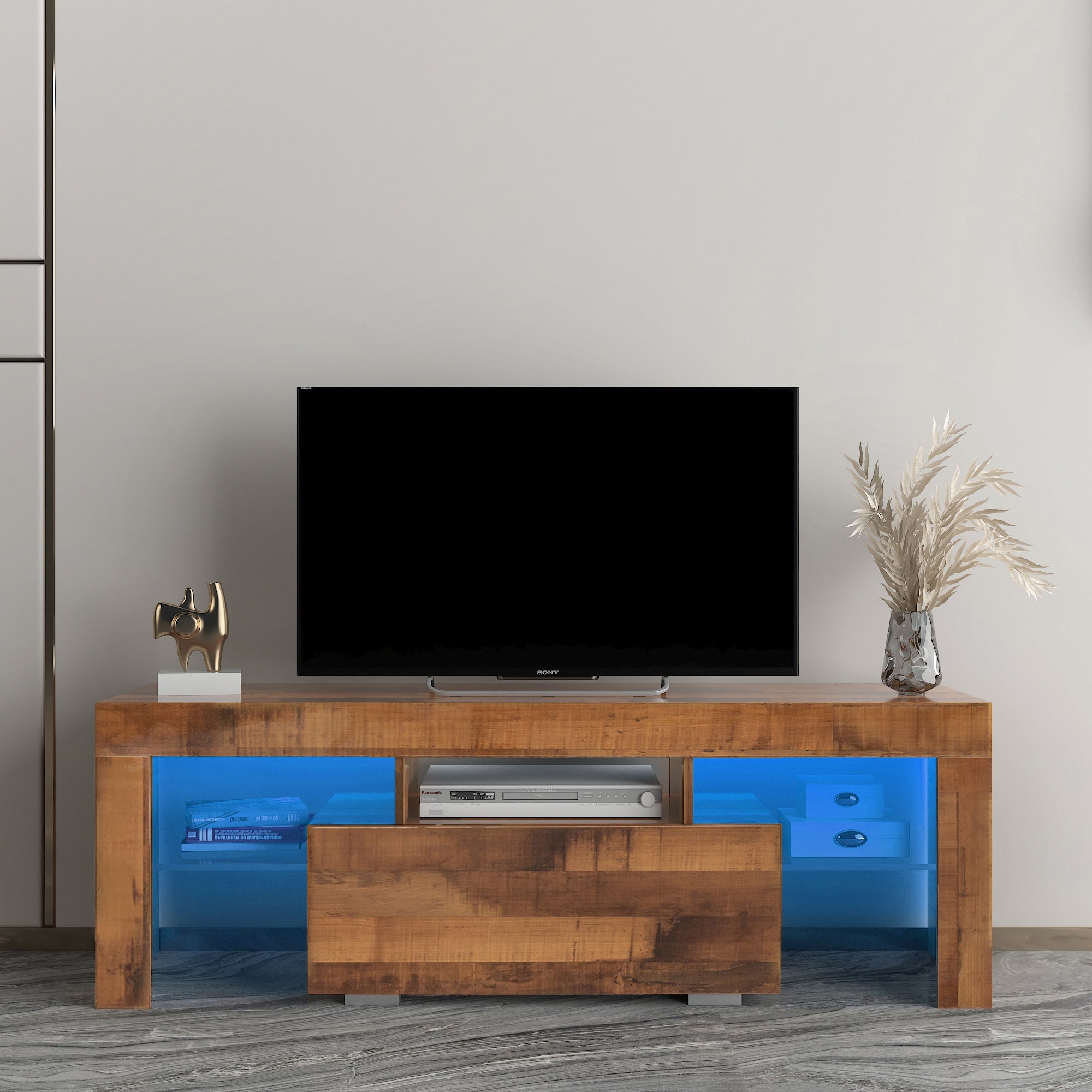 TV Stand with LED RGB Lights Walnut