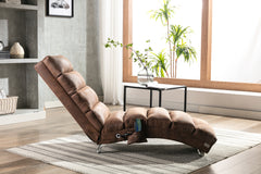 Modern Long Lounger Indoor Chair - Coffee Brown
