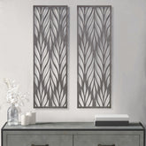 Florian Grey Laser Cut Wood 2-piece Panel Wall Decor Set - Grey