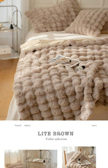 Large Cream Throw Blanket for Couch and for Bed, Soft and Cozy - Faux Fur Light Brown
