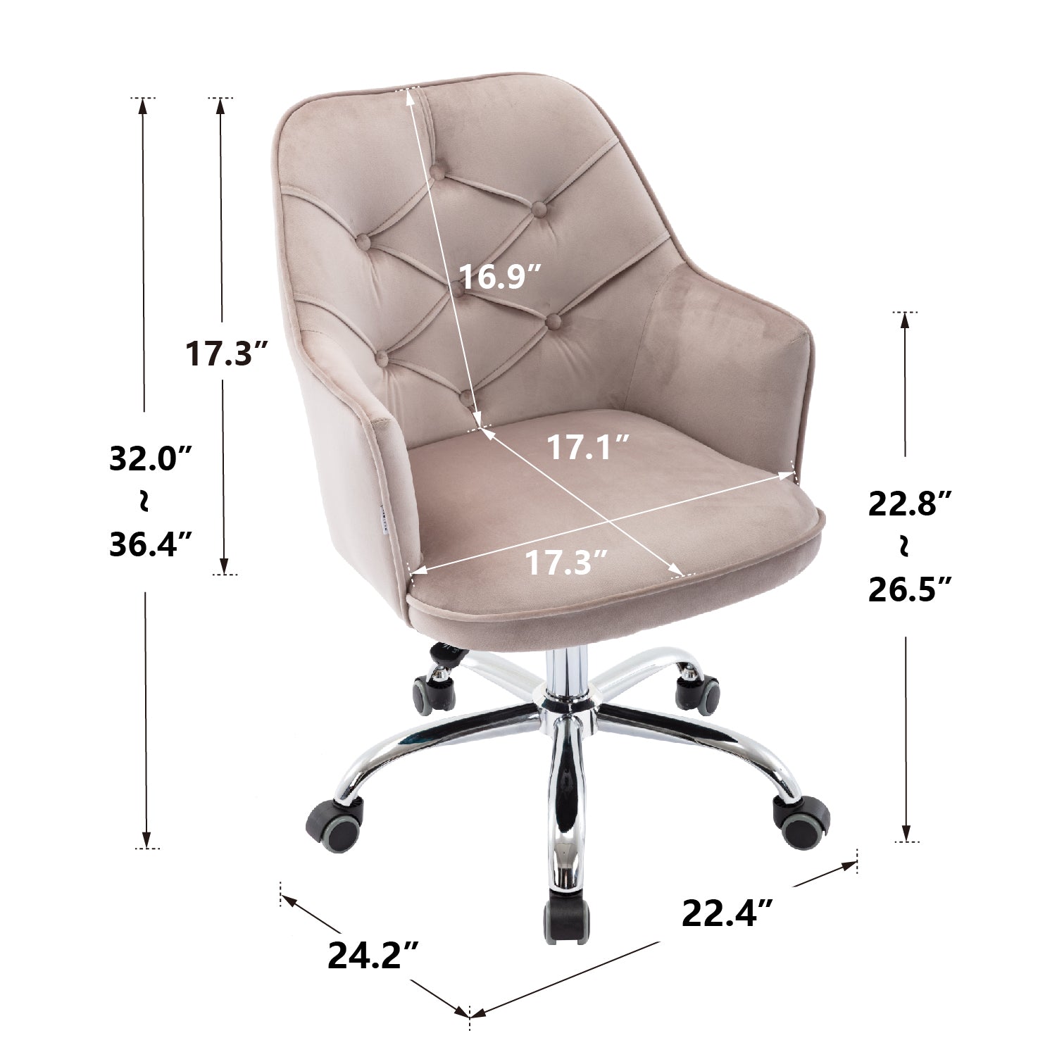 Modern Velvet Swivel Shell Chair - Grey