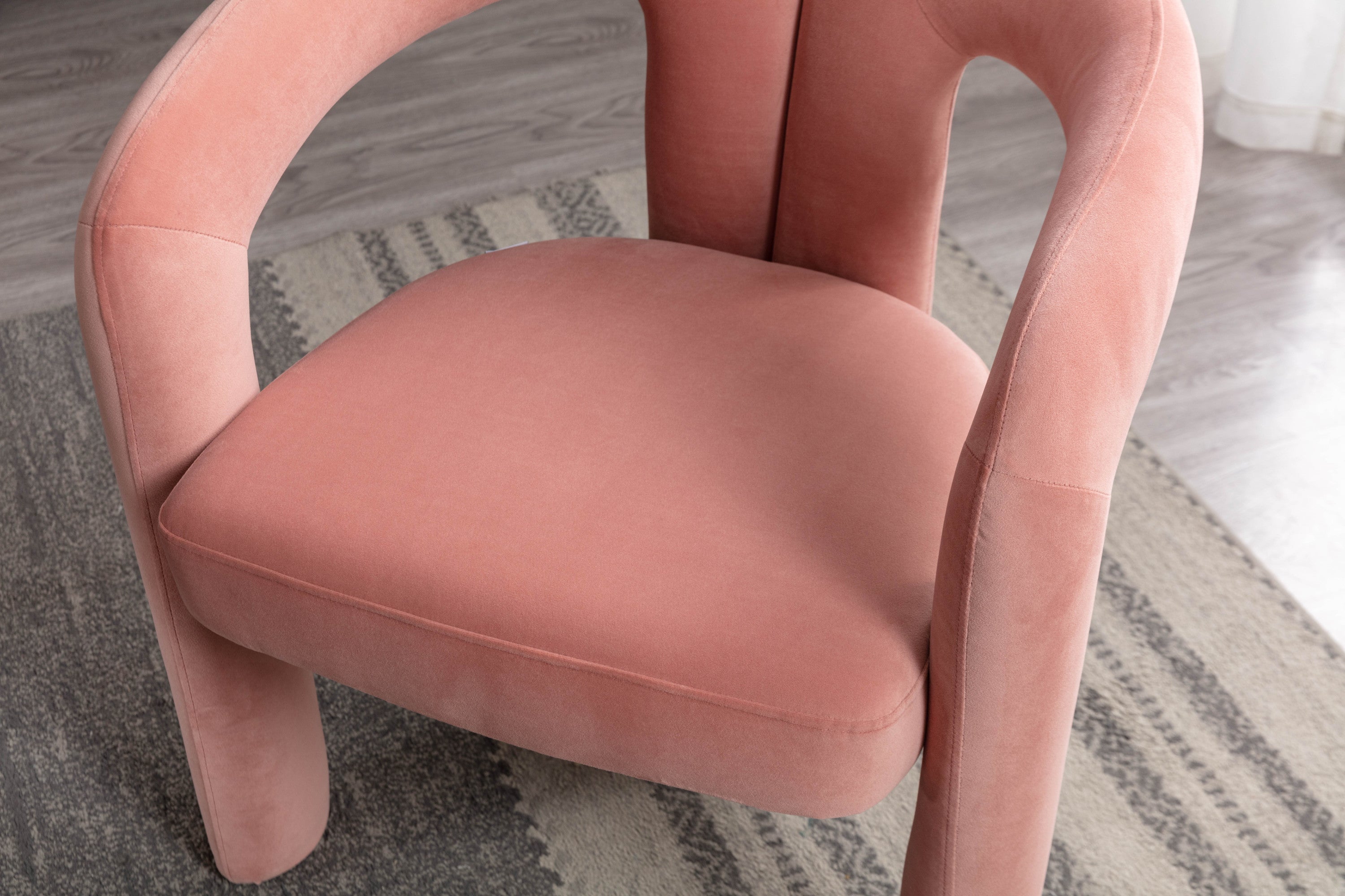 Contemporary Designed Fabric Upholstered Accent/Dining Chair /Barrel Side Chairs (Set of 2) - Pink