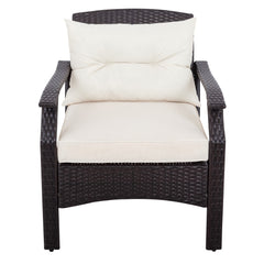 MAICOSY 4pc Outdoor Rattan Sofa Patio Furniture Wicker Chair Table Cushions