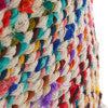 Handcrafted Boho Fabric Pouf - Sage and Multi-Color