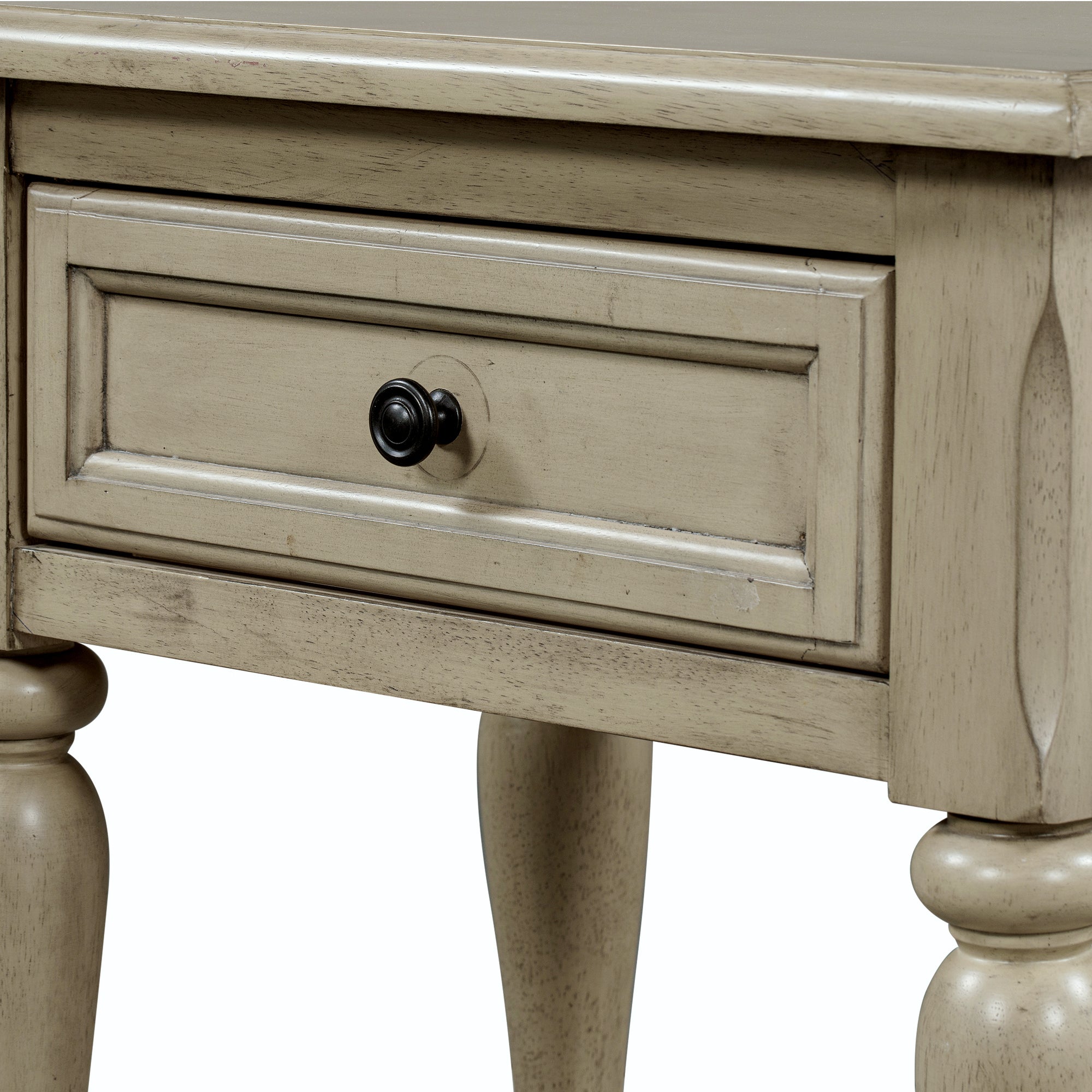 Solid Wood One-Drawer Nightstand - Stone Gray