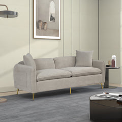 2 Piece Sofa Set for Living Room 3 Seaters Velvet Upholstery Sofa Couch
