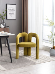 Contemporary Designed Fabric Upholstered Accent/Dining Chair /Barrel Side (Set of 2) - Olive