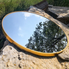 MAICOSY 27.5" Large Gold Round Wall Mounted Mirror Vanity Bedroom Bathroom Decor