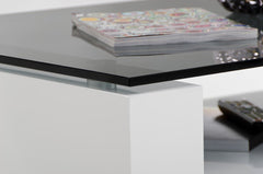 Modern Glass Coffee Table - White