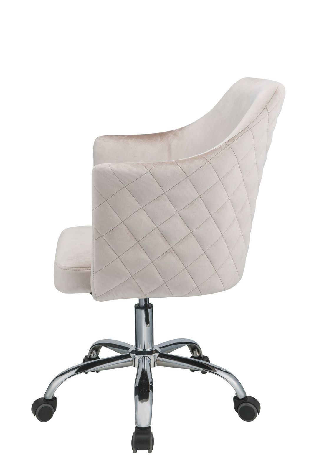 Modern Office Chair - Champagne Velvet & Chrome