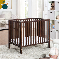Espresso w/ Mattress pad 3-in-1 Convertible Mini Crib