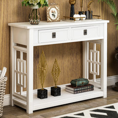2-drawer console table white