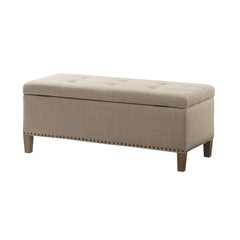 Shandra Tufted Top Storage Bench - Taupe