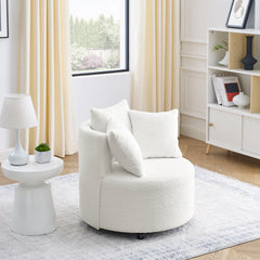 Upholstered Accent Swivel Chair including 3 pillows - Beige