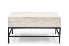 Modern Whitewashed Lift Top Coffee Table